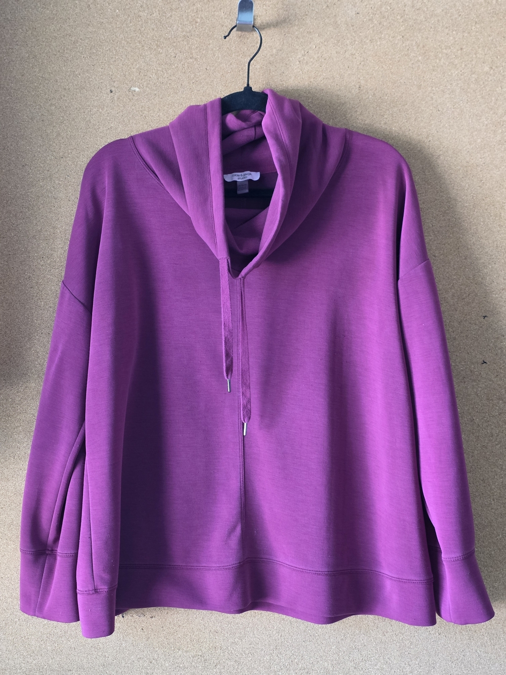 Cable & Gauge Studio XL Zip Front Hoodie Maroon Modal Blend Stretch